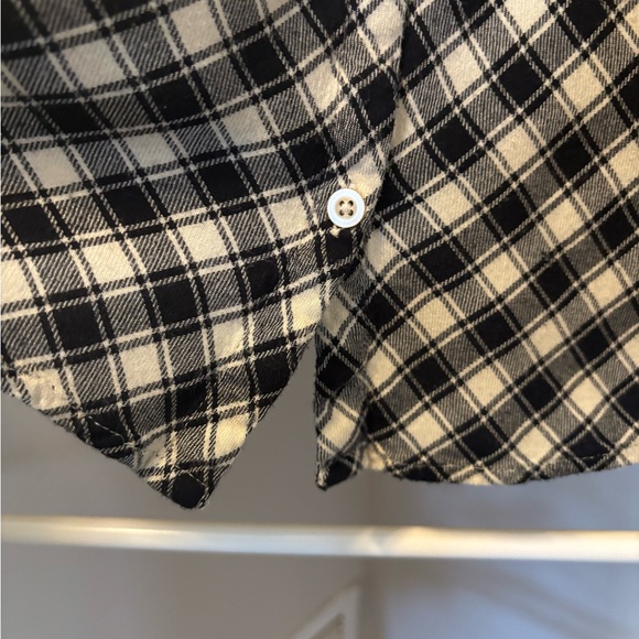Lucky Brand Black and White Checkered Flannel Button-Down Shirt - Picture 9 of 9